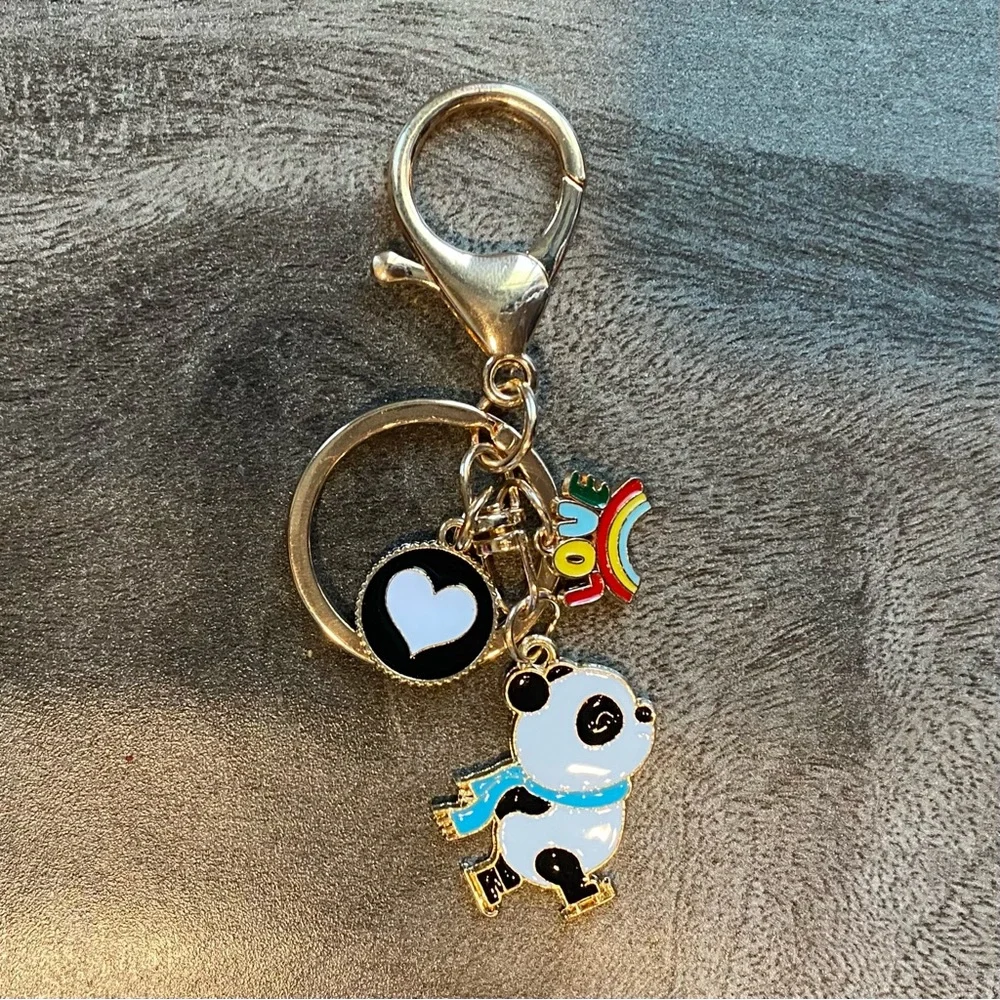 NEW Ice Skating Panda Decorative Bag Charm / Keychain - Non-Branded